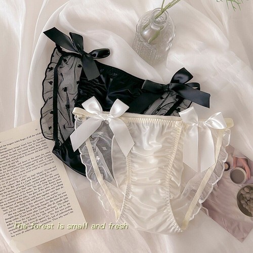 Ruffled satin silk knickers - satin,