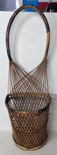 Vtg woven wicker rattan wall - wicker,