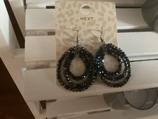 Gorgeous Blue Sparkling Earrings From Next,( New ) On Card