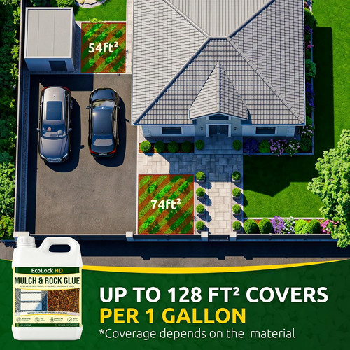 Rock mulch glue landscaping - mulch,
