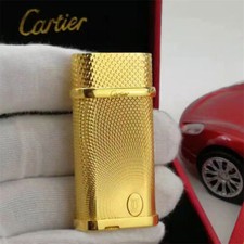 Smoking Lighter Cartier Classic Luxury Lighter Gas Lighter With Stones & Box #F