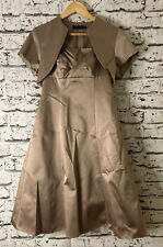  Debenhams Debut Strapless Champagne Occasion Dress Underskirt and Bolero Size 8