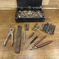Vintage Leather Working Tools Bundle - Decorative Stamps - Punches - 