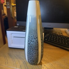 Vintage West German Scheurich Keramik Vase Blue Speckled Fat Lava Glaze #106/25