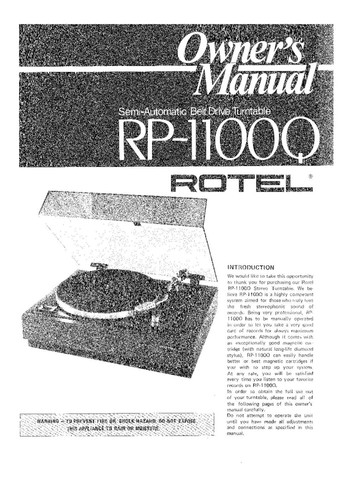 Rotel 1100q turntable - rp-1100q,