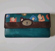 Fossil Maddox Teal Leather Tri
