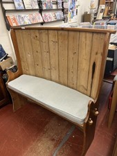 Vintage Pine Settle Bench High Backed