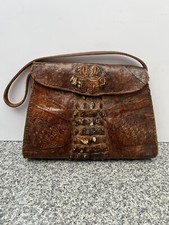 Antique Crocodile Hornback Skin Handbag RARE Shoulder Bag Vintage Retro Unique