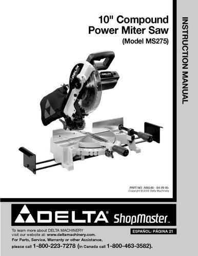 Delta ms275 compound - 10", power