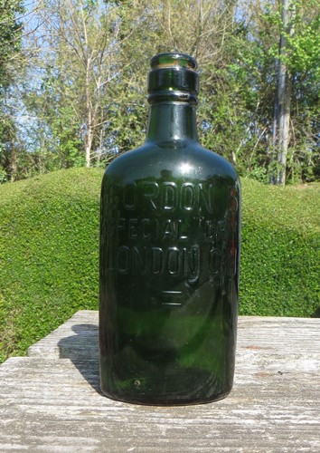 Vintage glass bottle - bottle, gordons