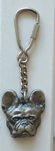 French bulldog metal - metal, keyring
