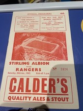 Stirling Albion V Glasgow Rangers 61/62