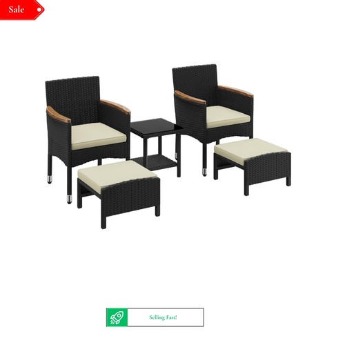 Piece patio rattan - 5-piece,