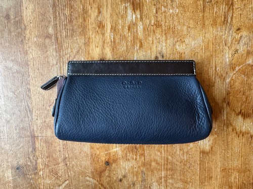 Osprey navy blue leather - leather, purse