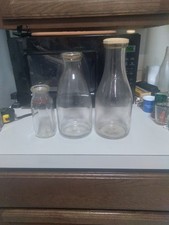 3 vintage milk bottles MTC