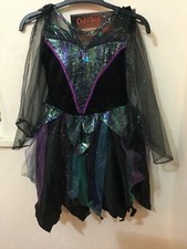 NEW Halloween Black Swan Dress with Mask - 5-6 Years Old - Black/Green/Turquoise