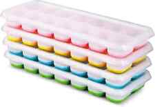 Silicone Ice Cube Trays 4 Pack Stackable Easy-Release BPA Free Cocktail Freezer