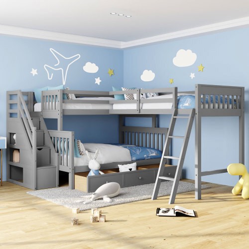 Twin over full bed shaped - twin,