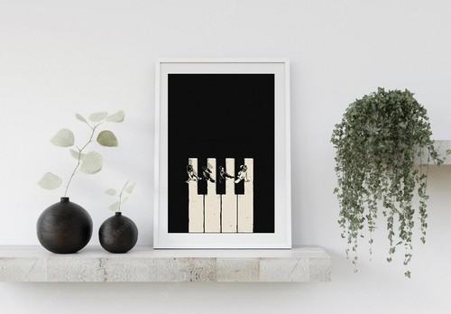 Beatles above black - a4, abbey