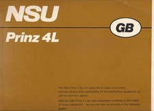 NSU Prinz 4 L 1969 Specification Upgrades UK Market Foldout Sales Brochure
