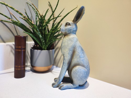 Grey small sitting hare - grey,