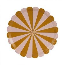 Brown & Pink Striped Round