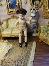 1/12 Rare Artisan Porcelin Ball Jointed Child Doll.   Some Age.  10cm Height