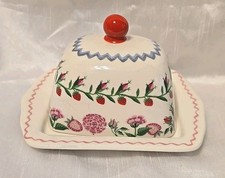 Cath Kidston..Strawberries Themed Butter Dish Small Vgc