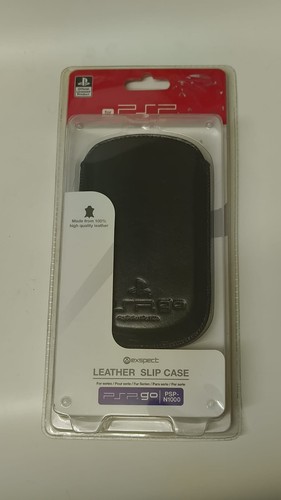 Psp black leather slip - psp, case