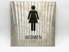 VINTAGE HEAVY LADIES WOMEN TOILET SIGN DOOR FROM TRAIN CARRIAGE / STATION