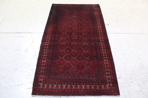 Handmade wool rug red - red, 164x87cm