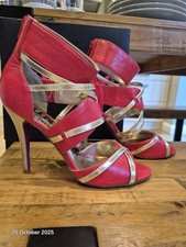 NEXT Ladies Red & Gold Heels
