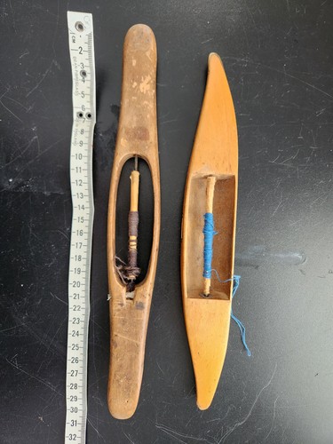Two vintage wooden loom - wooden,