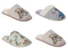 LADIES DISNEY WINNIE THE POOH BEATRIX POTTER & FRIENDS SLIPPERS WOMENS MULES