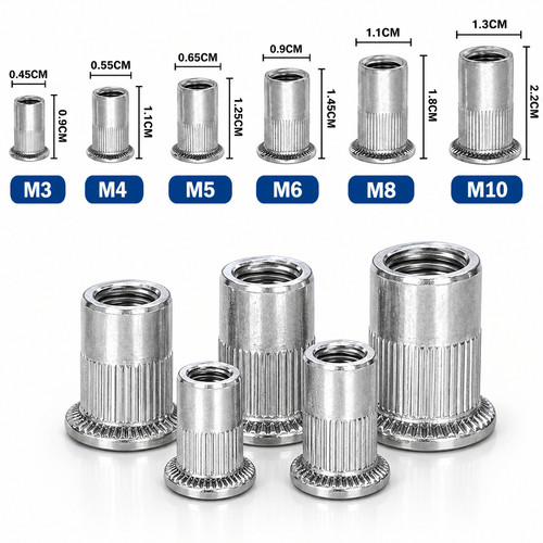 Aluminium rivnuts m12 blind - rivnuts, m3-m12