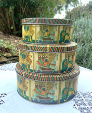 Set of 3 Vintage Cake/ Biscuit Tins with Carousel Design - unusual.