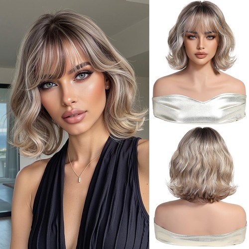 Oufei ombre blonde short wavy - ombre,