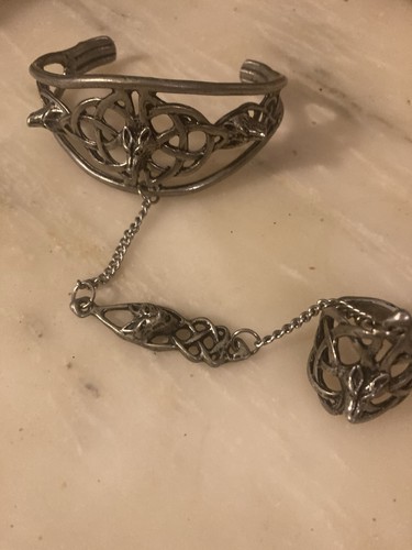 Vtg pewter wolf - vtg, bracelet