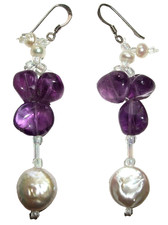 Real coin pearls, purple