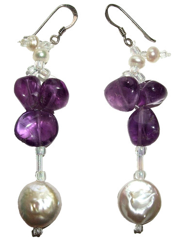 Real coin pearls purple - coin, pearls,