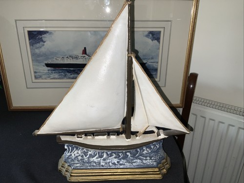 Sailing boat cast iron vintage - boat,