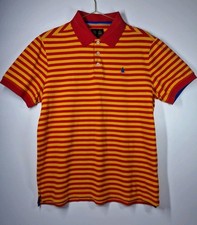 Musto Striped Polo Shirt Men’s L Red Yellow Sailing Nautical Short Sleeve Casual