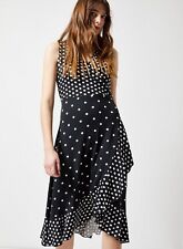 Dorothy Perkins Women's Wrap Style Black & White Polka Dot Dress. UK10. NEW.