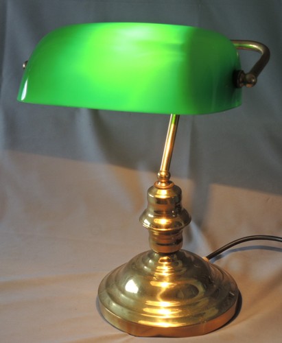 Brass bankers desk piano lamp - brass,