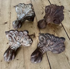 4 x Original Victorian Cast Iron Bath Feet Eagle Ball & Claw 3.6kg Each + Bolts