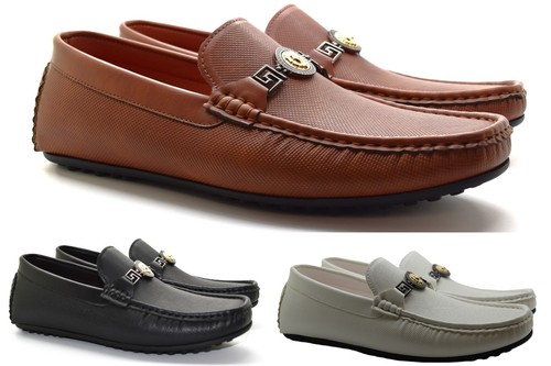 Mens faux leather slip - slip, on