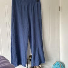 Papaya blue crinkle Wide-Leg