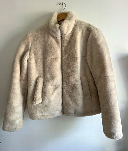 Zara women beige faux fur - beige,