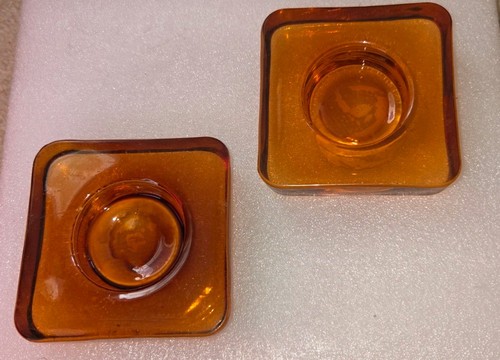 Amber glass square tea - ,
