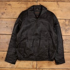 Vintage St John's Bay Leather Jacket M Raglan Dad Brown